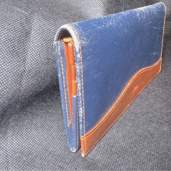 Dior Blue and Brown Leather Wallet - Picture 5 of 9